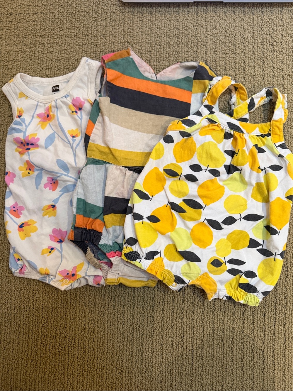 Tea Collection Romper Bubble Bundle - 9-12 Baby Girl